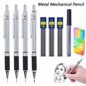 Protuklizna metalna mehanička olovka s mekim držačem i olovkom 0,5/0,7/0,9/2,0 mm automatska olovka za crtanje, skiciranje, pribor za pisanje