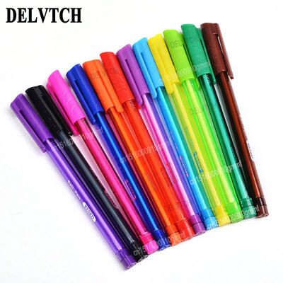 DELVTCH 12Pcs Цветен комплект 1,0 мм накрайник Химикалка Офис Химикалка Ученик Писане Рисуване Канцеларски материали Детски подаръци