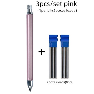 Metalna mehanička olovka za crtanje od 4,0 mm s kompletom olovnica od 2B Profesionalna automatska olovka za umjetničko crtanje Uredski pribor