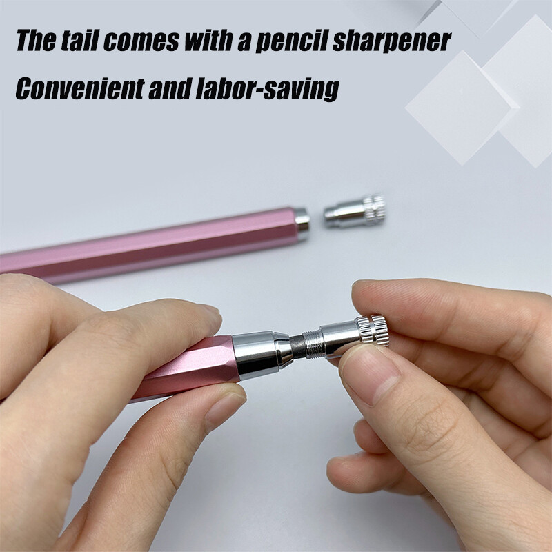 Metalna mehanička olovka za crtanje od 4,0 mm s kompletom olovnica od 2B Profesionalna automatska olovka za umjetničko crtanje Uredski pribor