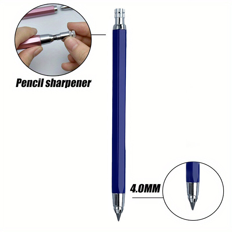 Metalna mehanička olovka za crtanje od 4,0 mm s kompletom olovnica od 2B Profesionalna automatska olovka za umjetničko crtanje Uredski pribor