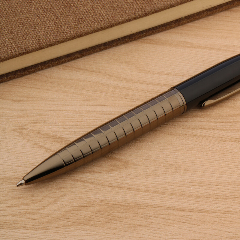 Visokokvalitetna 022 Metalna kemijska olovka Gun Grey Spin Black Uredski pribor Školski pribor Tintne olovke
