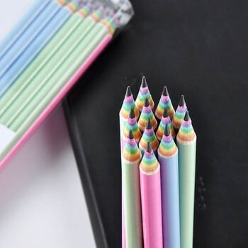 6-8 τμχ/σετ μολύβι Rainbow Paper Pencil HB Φιλικό προς το περιβάλλον για Creative Simplefor Σχολική γραφική ύλη με μολύβι γραφής και ζωγραφικής