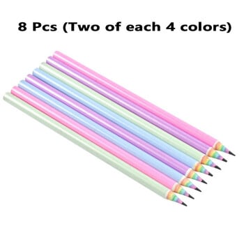 6-8 τμχ/σετ μολύβι Rainbow Paper Pencil HB Φιλικό προς το περιβάλλον για Creative Simplefor Σχολική γραφική ύλη με μολύβι γραφής και ζωγραφικής