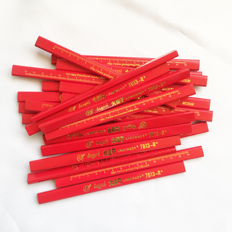 10PCS Olovka za označavanje s ravnom crvenom jezgrom s grubom jezgrom koja se ne može lako slomiti za označavanje linija