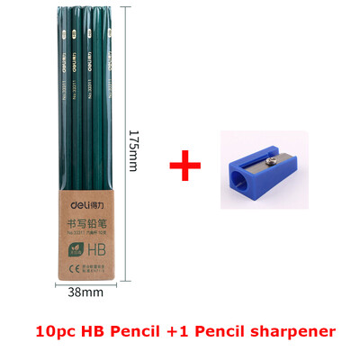 Deli 10 kom/lot Drvena olovka 2B/HB/2H Lapices Crtaće olovke Školske olovke Umjetnički pribor s šiljilom