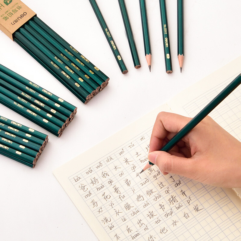 Deli 10 kom/lot Drvena olovka 2B/HB/2H Lapices Crtaće olovke Školske olovke Umjetnički pribor s šiljilom