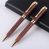 Luksuzne kemijske olovke od sandalovine 1,0 mm s crnim punjenjem Retro rotacijske poslovne olovke s potpisom Školski uredski pribor
