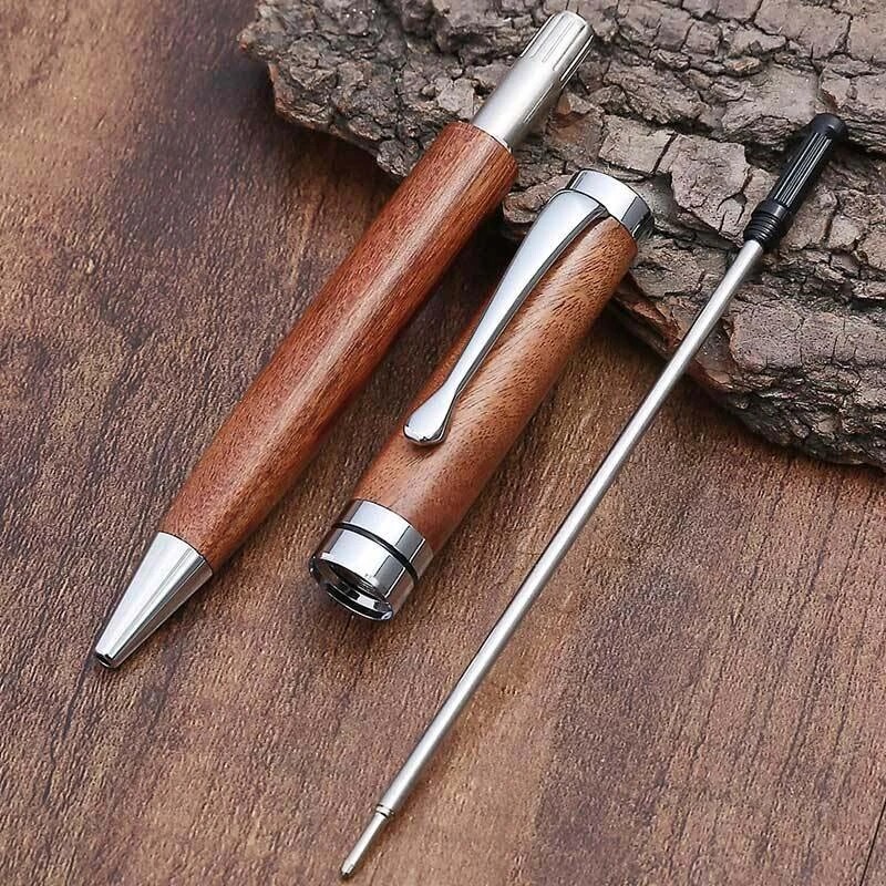 Luksuzne kemijske olovke od sandalovine 1,0 mm s crnim punjenjem Retro rotacijske poslovne olovke s potpisom Školski uredski pribor