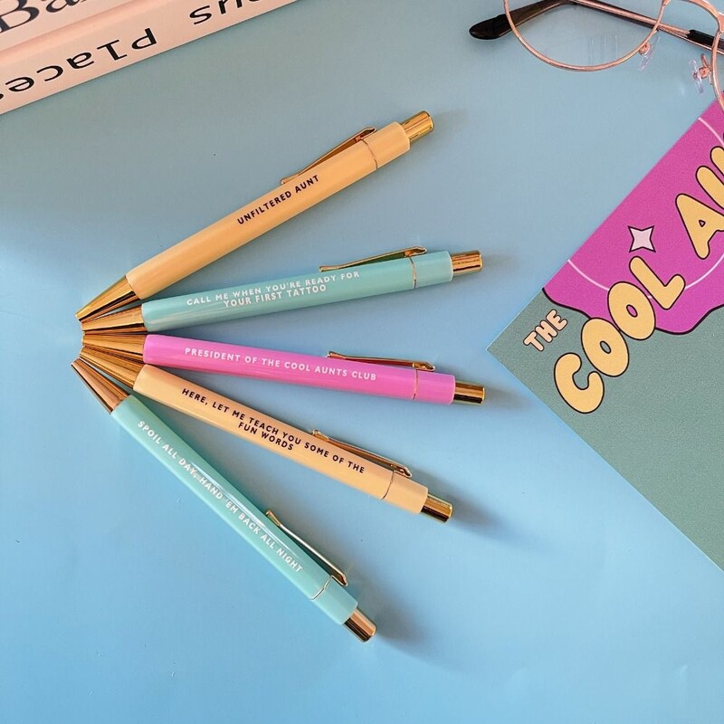 5 pixuri amuzante cu hârtie, culori asortate, pix retractabil, cerneală neagră, 1,0 mm, punct mediu, uscare rapidă pentru instrument de scris