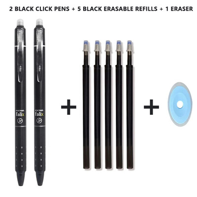 Комплект прибиращи се изтриваеми гел химикалки 0,5 мм с пълнители Черно синьо гел мастило Вградена гума Офис консумативи Канцеларски материали