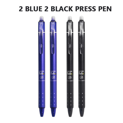 Комплект прибиращи се изтриваеми гел химикалки 0,5 мм с пълнители Черно синьо гел мастило Вградена гума Офис консумативи Канцеларски материали