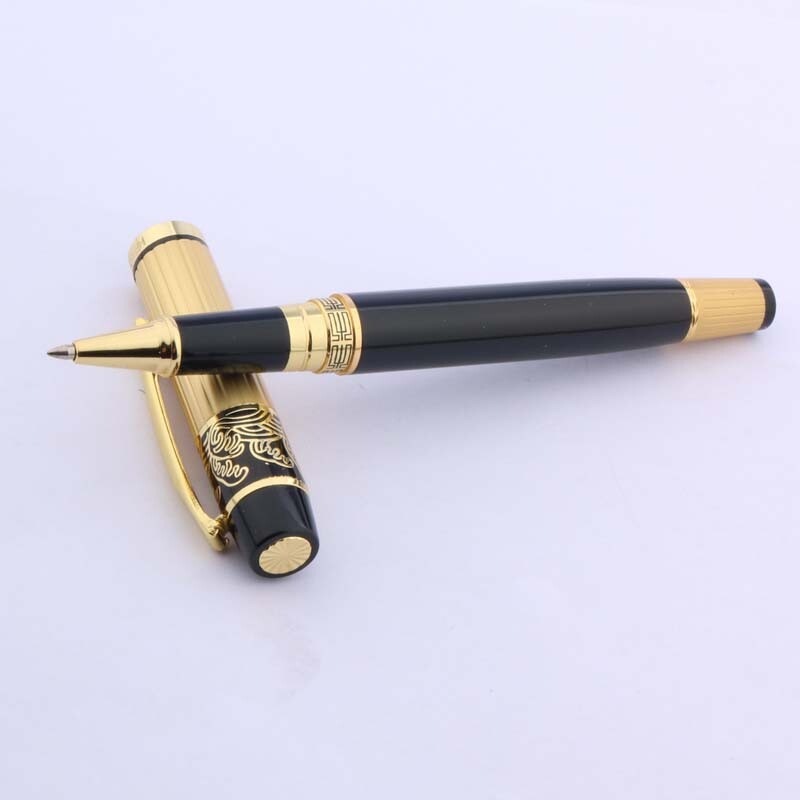 pix de lux Erou de înaltă calitate 901 cadou Rollerball Pen BLACK GOLDEN metal semnătură cerneală stilou Papetarie Rechizite școlare de birou Scris