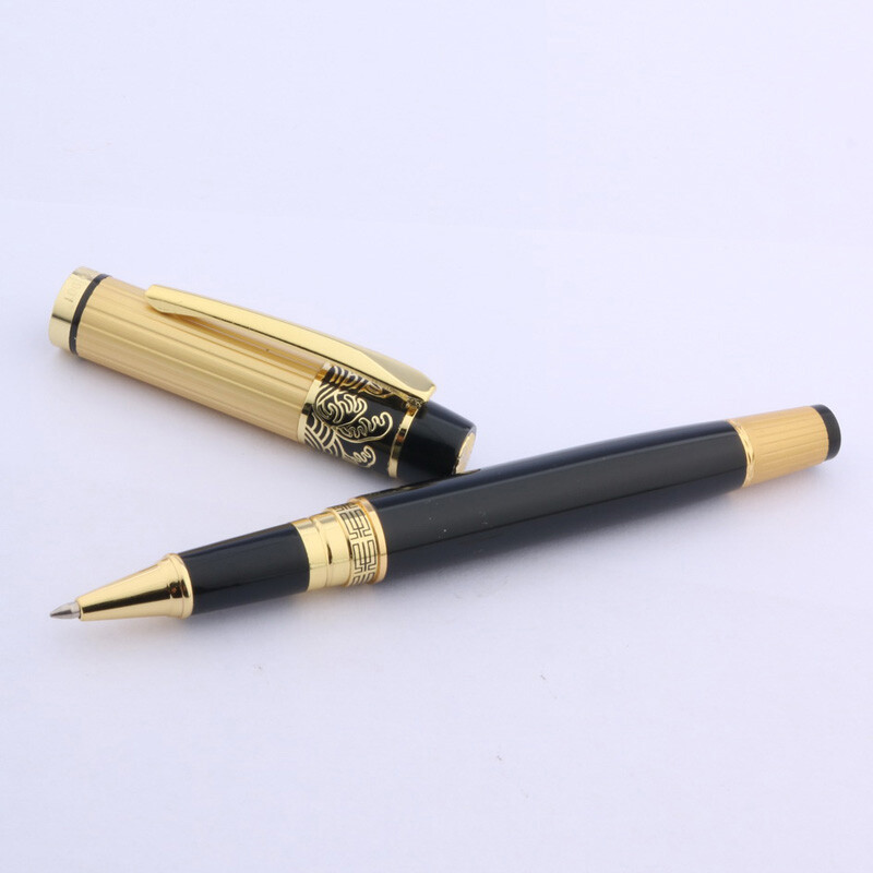 pix de lux Erou de înaltă calitate 901 cadou Rollerball Pen BLACK GOLDEN metal semnătură cerneală stilou Papetarie Rechizite școlare de birou Scris