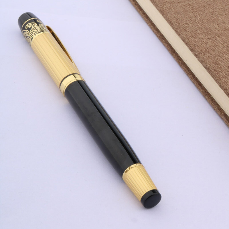 pix de lux Erou de înaltă calitate 901 cadou Rollerball Pen BLACK GOLDEN metal semnătură cerneală stilou Papetarie Rechizite școlare de birou Scris