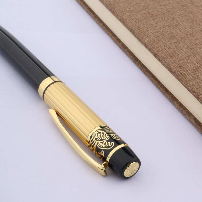 pix de lux Erou de înaltă calitate 901 cadou Rollerball Pen BLACK GOLDEN metal semnătură cerneală stilou Papetarie Rechizite școlare de birou Scris