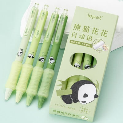 4 ΤΕΜ/Σετ Panda Automatic Pencil For Students Χαριτωμένο μολύβι 0,5 mm γραφής μολύβι μαλακής αφής Σχολικά είδη γραφείου Νέα