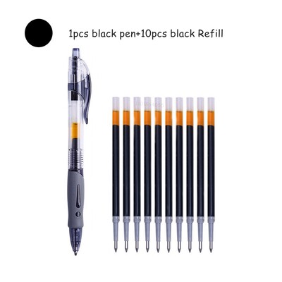 Komplet gel olovki na uvlačenje, 0,5 mm, crna, plava, crvena, kemijska olovka s punjenjem, školski uredski pribor, pisaći materijal s potpisom