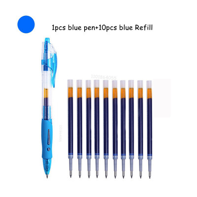 Komplet gel olovki na uvlačenje, 0,5 mm, crna, plava, crvena, kemijska olovka s punjenjem, školski uredski pribor, pisaći materijal s potpisom