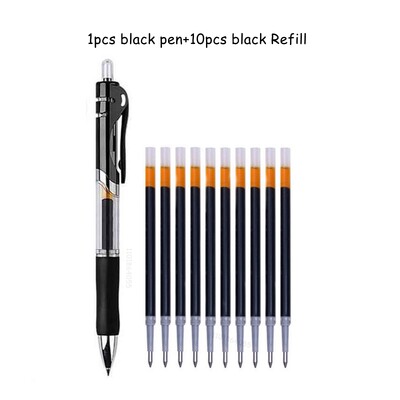 Komplet gel olovki na uvlačenje, 0,5 mm, crna, plava, crvena, kemijska olovka s punjenjem, školski uredski pribor, pisaći materijal s potpisom
