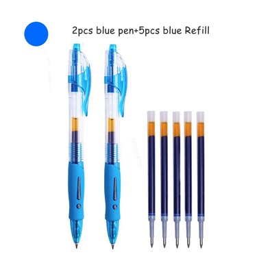 Komplet gel olovki na uvlačenje, 0,5 mm, crna, plava, crvena, kemijska olovka s punjenjem, školski uredski pribor, pisaći materijal s potpisom