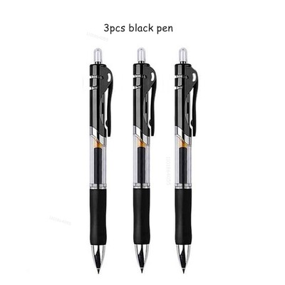 Komplet gel olovki na uvlačenje, 0,5 mm, crna, plava, crvena, kemijska olovka s punjenjem, školski uredski pribor, pisaći materijal s potpisom