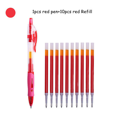 Komplet gel olovki na uvlačenje, 0,5 mm, crna, plava, crvena, kemijska olovka s punjenjem, školski uredski pribor, pisaći materijal s potpisom
