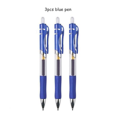 Komplet gel olovki na uvlačenje, 0,5 mm, crna, plava, crvena, kemijska olovka s punjenjem, školski uredski pribor, pisaći materijal s potpisom