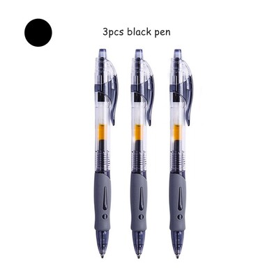 Komplet gel olovki na uvlačenje, 0,5 mm, crna, plava, crvena, kemijska olovka s punjenjem, školski uredski pribor, pisaći materijal s potpisom