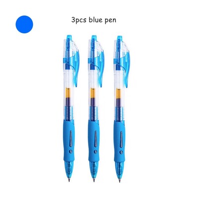 Komplet gel olovki na uvlačenje, 0,5 mm, crna, plava, crvena, kemijska olovka s punjenjem, školski uredski pribor, pisaći materijal s potpisom