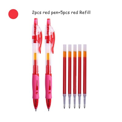 Komplet gel olovki na uvlačenje, 0,5 mm, crna, plava, crvena, kemijska olovka s punjenjem, školski uredski pribor, pisaći materijal s potpisom