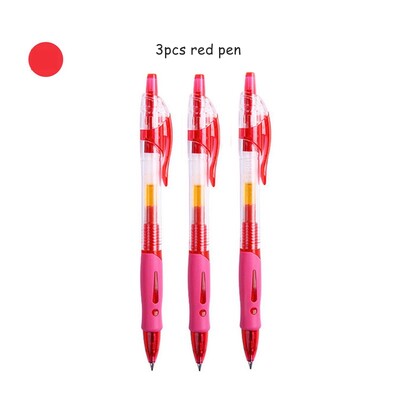 Komplet gel olovki na uvlačenje, 0,5 mm, crna, plava, crvena, kemijska olovka s punjenjem, školski uredski pribor, pisaći materijal s potpisom