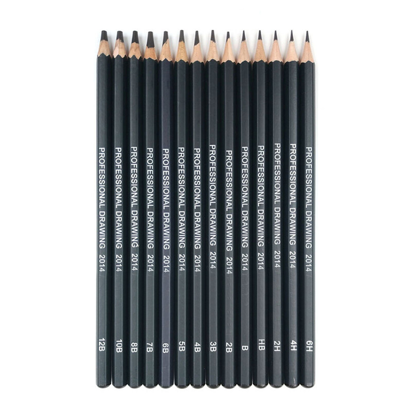 14 buc/pachet Creion pentru desen Ultra Fine Line Marker Cerneală Negru Schiță Pen 6H 4H 2H HB B 2B 3B 4 B 5B 6B 7B 8B 10B 12B Art Marker Creion