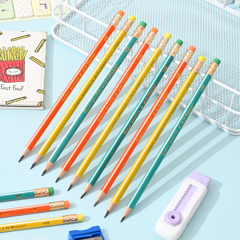 HB olovka s velikom glavom i crtanim uzorkom od 12 komada s gumicama, lako šiljilo, alat za ispravljanje, školski pribor za učenike
