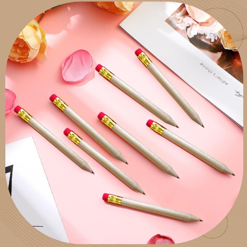 50 бр. Моливи за голф с гумички, малки моливи с гумичка Масов мини графитен молив за деца, възрастни, училище, офис