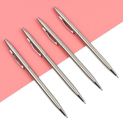 4PCS/LOT GENKKY olovka uniseks 0,7 mm rotirajuća metalna kemijska olovka kemijska olovka od nehrđajućeg čelika čelična šipka uljana olovka komercijalni pribor