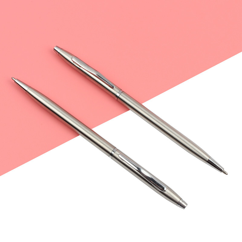 4PCS/LOT GENKKY olovka uniseks 0,7 mm rotirajuća metalna kemijska olovka kemijska olovka od nehrđajućeg čelika čelična šipka uljana olovka komercijalni pribor