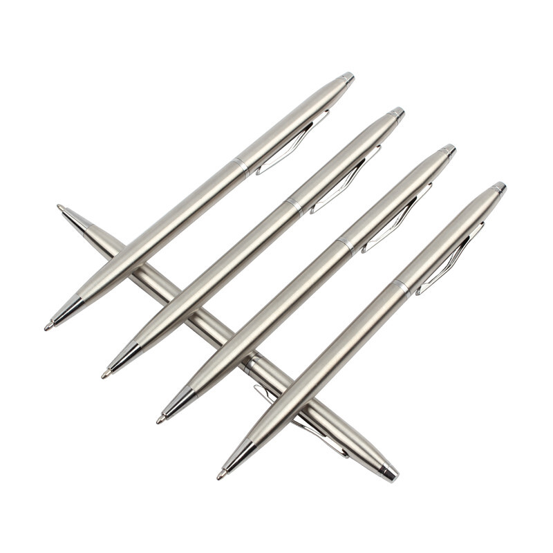 4PCS/LOT GENKKY olovka uniseks 0,7 mm rotirajuća metalna kemijska olovka kemijska olovka od nehrđajućeg čelika čelična šipka uljana olovka komercijalni pribor