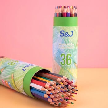 Pretty Barrel 24 Color Pencils Crayons Set for Kids Kawaii Stationery Drawing Colored Pencils for Children Είδη ζωγραφικής