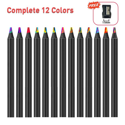 3/4/6/12Pcs Čarobne dugine olovke Olovke u boji 12 boja Raznobojne olovke za umjetnički pribor Crtanje Bojanje Skiciranje