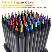 5/10 бр. Kawaii Rainbow Pencil 7 Colors Concentric Gradient Crayons Моливи за подарък Моливи за оцветяване Художествена живопис Рисуване Канцеларски материали