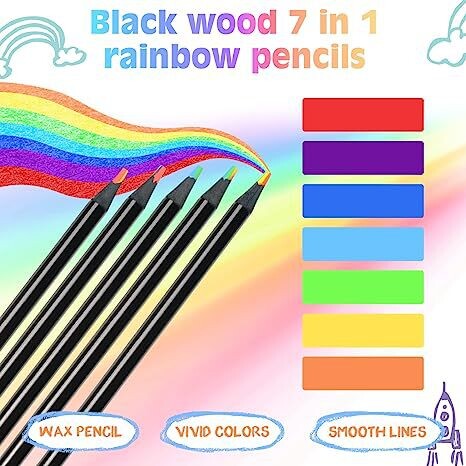 5/10 бр. Kawaii Rainbow Pencil 7 Colors Concentric Gradient Crayons Моливи за подарък Моливи за оцветяване Художествена живопис Рисуване Канцеларски материали