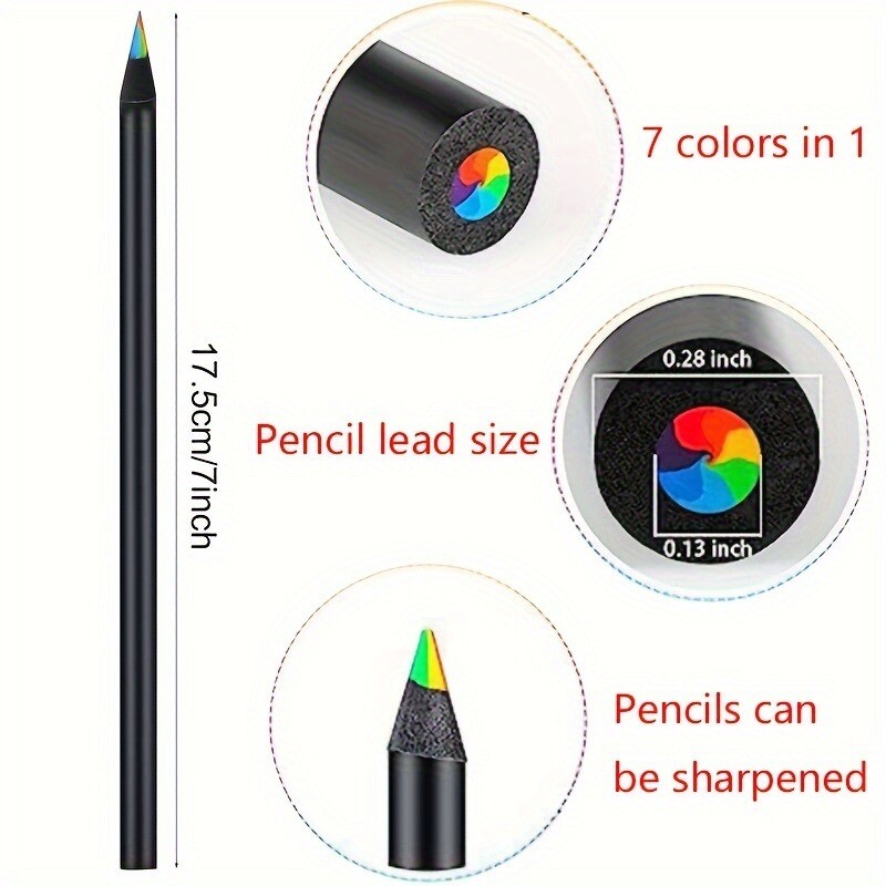 5/10 бр. Kawaii Rainbow Pencil 7 Colors Concentric Gradient Crayons Моливи за подарък Моливи за оцветяване Художествена живопис Рисуване Канцеларски материали