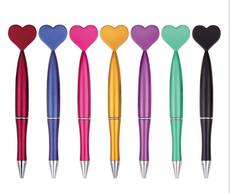 2 бр. Химикалки във формата на сърце за Свети Валентин Черни гел мастила Ролери Химикалки за офис ученически пособия Подаръци за рожден ден Химикалки