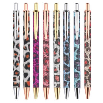 New Gold Powder Leopard Print Push Metal Ball Point Στυλό Business Advertising Office Signature Pen School Stationery Χονδρική