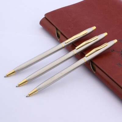 3 PC visokokvalitetna uredska studentska olovka od nehrđajućeg zlata, metalna kemijska olovka