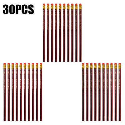 40/30/10PCS Дървени моливи с гумичка Студентски деца Рисуване Рисуване Шестоъгълен молив с ръкохватка Училищни канцеларски материали