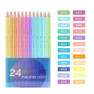 Brutfuner 12/24Colors Set Makaron Olovke u boji Crtanje Drvene olovke u boji Slikanje za učenike Umjetnik Crtanje Likovni pribor