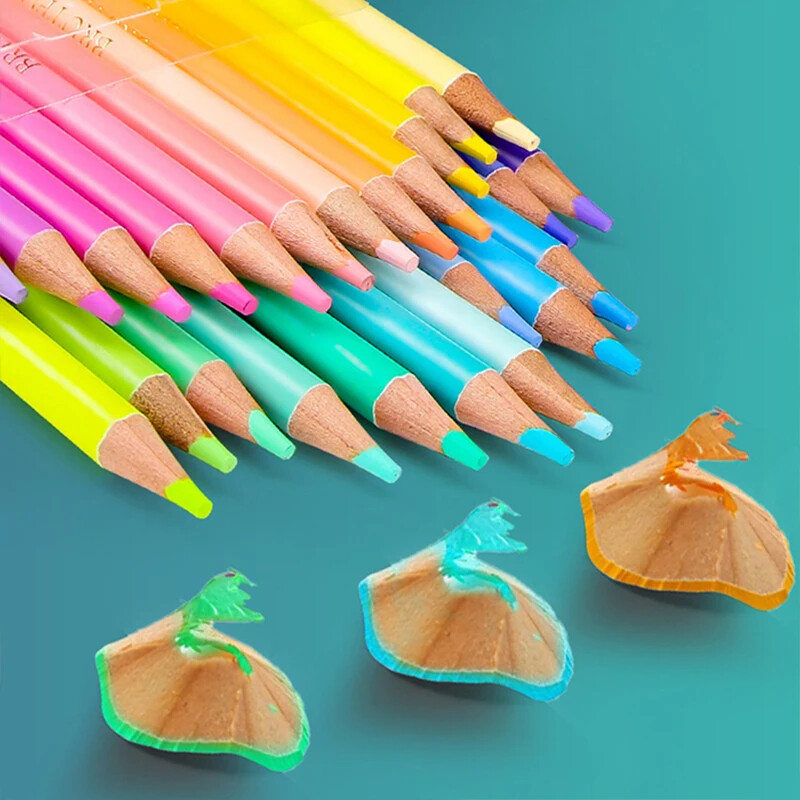 Brutfuner 12/24Colors Set Makaron Olovke u boji Crtanje Drvene olovke u boji Slikanje za učenike Umjetnik Crtanje Likovni pribor