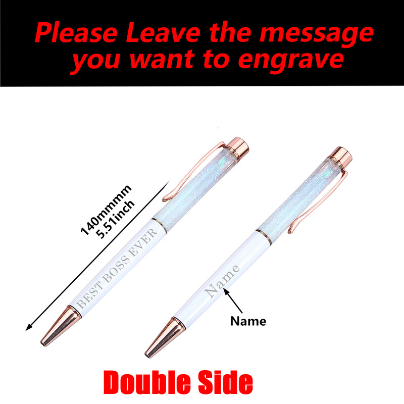 1kom Personalizirano prilagođeno ime Best Boss ikada Visokokvalitetna metalna olovka crna tinta ružičasta/ružičasto zlatna/bijela kemijska olovka za Boss poklon